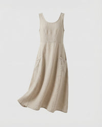 Calista Linen Maxi Dress in Khaki