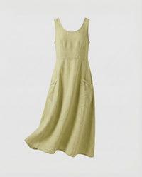 Calista Linen Maxi Dress in Light Green