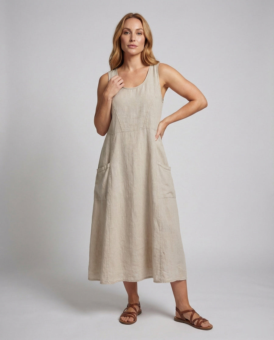 Calista Linen Maxi Dress