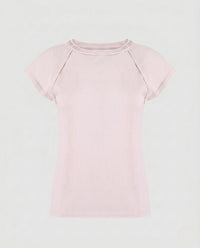 Calla Lightweight Linen Shirt with Crew Neck in Pink