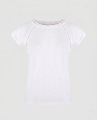 Calla Lightweight Linen Shirt with Crew Neck in White