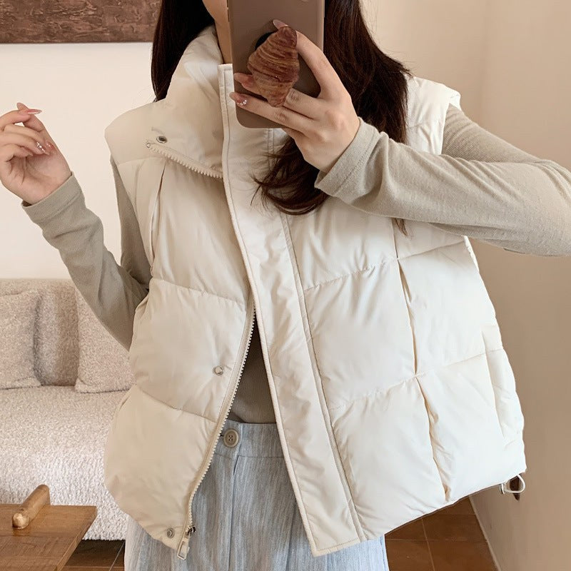 Calla Vest with Side Pockets and Pockets in Cream