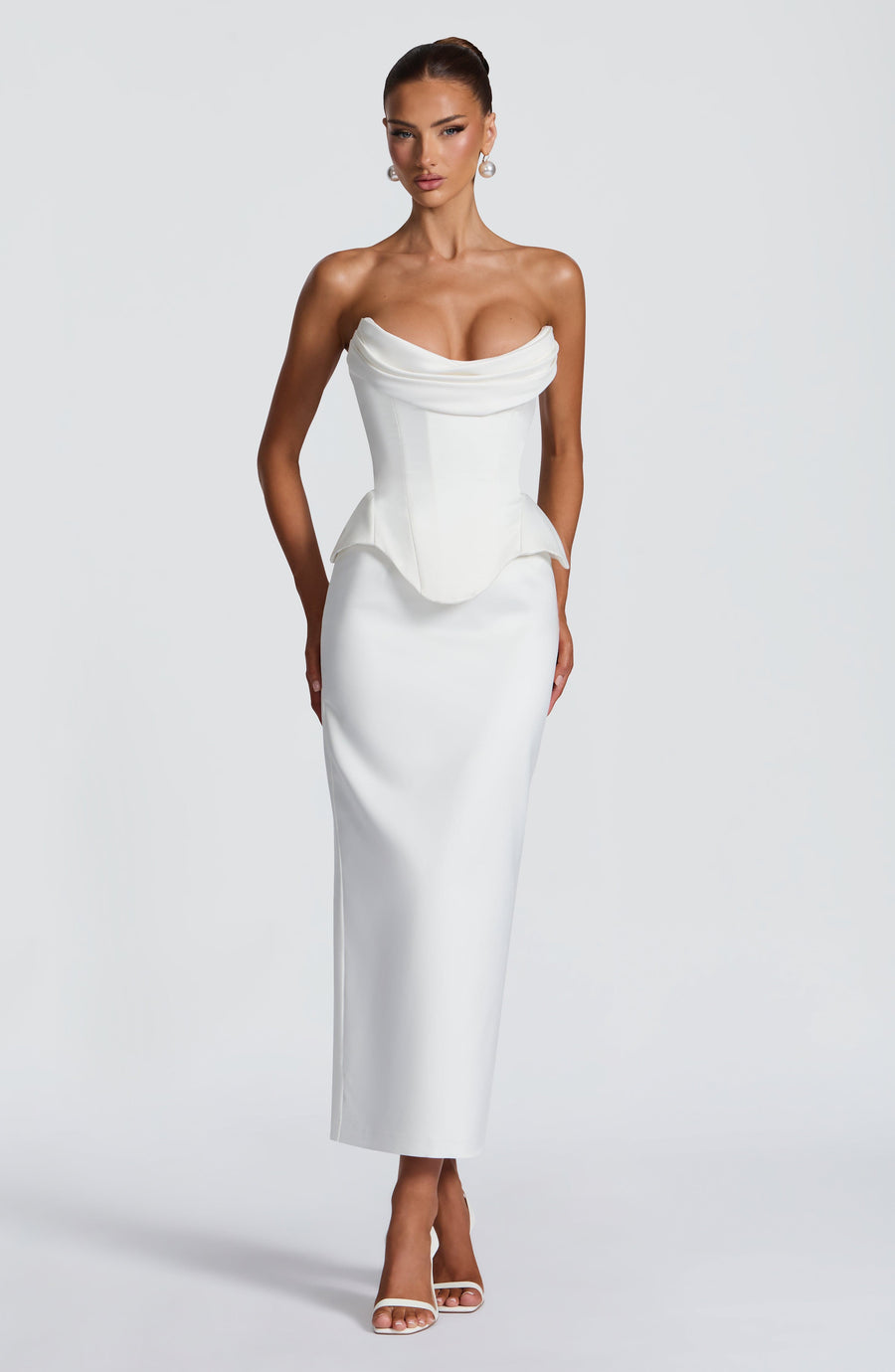 Polly Midi Skirt in Ivory