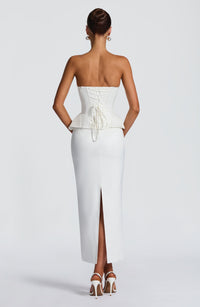 Polly Midi Skirt in Ivory