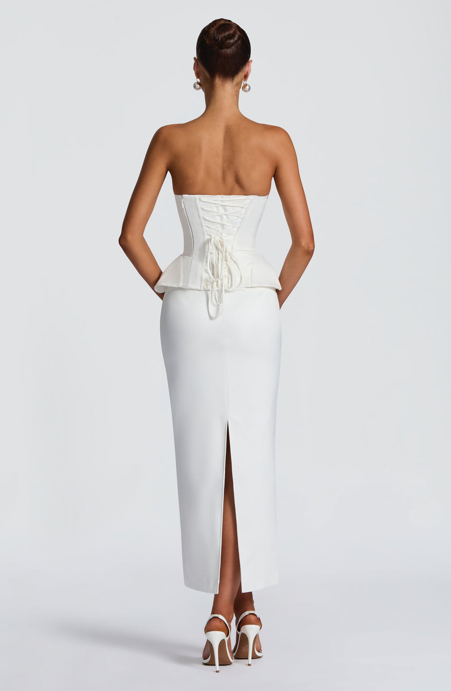 Polly Midi Skirt in Ivory