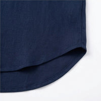 Callista Women's V-Neck Relaxed Blouse in Navy blue