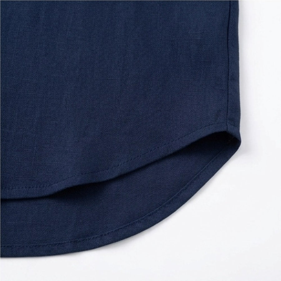 Callista Women's V-Neck Relaxed Blouse in Navy blue
