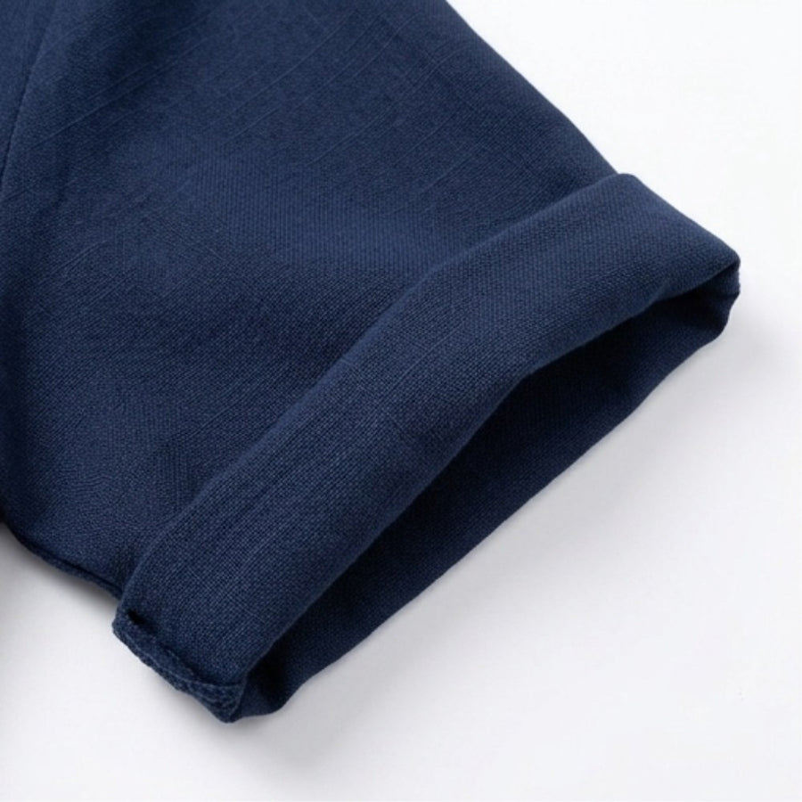 Callista Women's V-Neck Relaxed Blouse in Navy blue