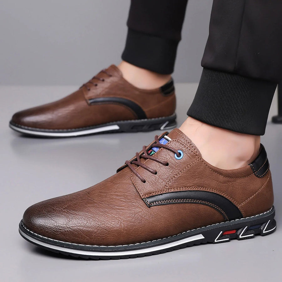 Callum Plain Toe Derby in Mahogany