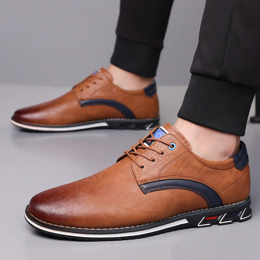 Callum Plain Toe Derby in Sienna Brown