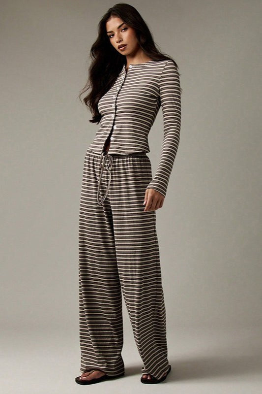 Calmara Women's Festival Two Piece Set Co-ord in Brown