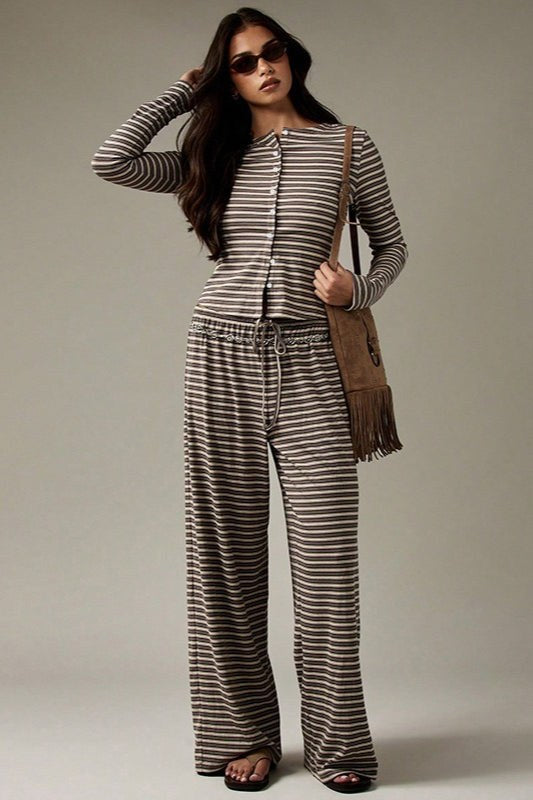 Calmara Women's Festival Two Piece Set Co-ord in Brown