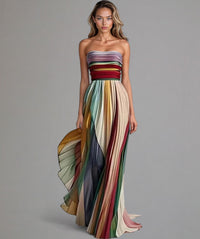Calvara Women's Strapless Formal Maxi Dress
