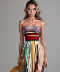 Calvara Women's Strapless Formal Maxi Dress