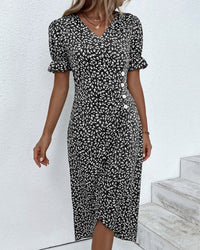 Calveth Women's Midi Dress Short Sleeve in Black