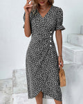 Calveth Women's Midi Dress Short Sleeve