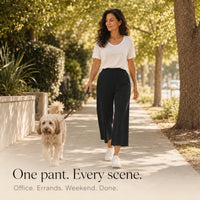 Calveth Women's Wide Leg Cropped Pants with Pockets