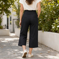 Calveth Women's Wide Leg Cropped Pants with Pockets