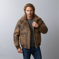 Calvin Aviator Jacket in Sienna Brown