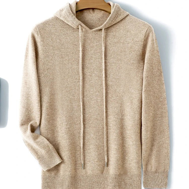 Calvin Cashmere Hoodie in Biege