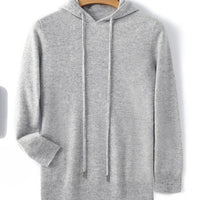 Calvin Cashmere Hoodie in Light Gray