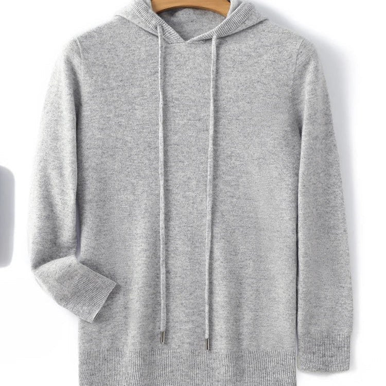 Calvin Cashmere Hoodie in Light Gray