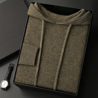 Calvin Cashmere Hoodie in Olive