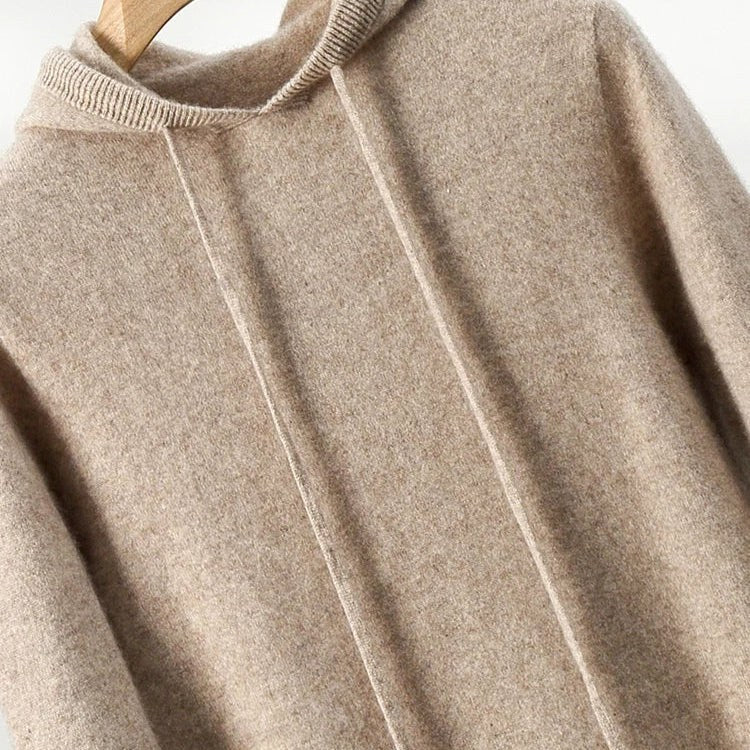 Calvin Cashmere Hoodie in Pearl
