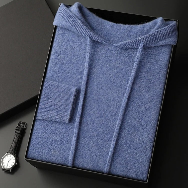 Calvin Cashmere Hoodie in Royal Blue