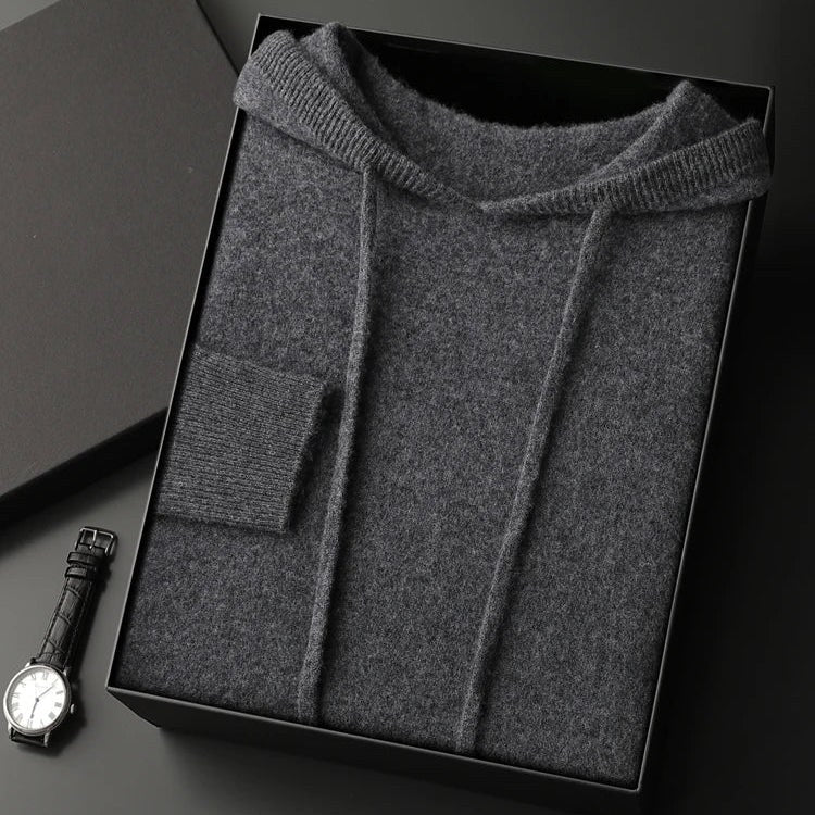 Calvin Cashmere Hoodie in Slate Gray