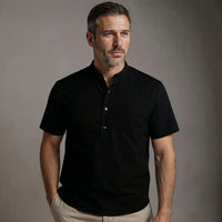 Calvin Coastal Cotton-Linen Shirt in Charcoal