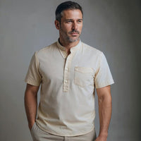Calvin Coastal Cotton-Linen Shirt in Khaki