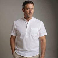 Calvin Coastal Cotton-Linen Shirt in Pearl
