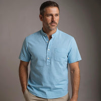 Calvin Coastal Cotton-Linen Shirt in Sky Blue