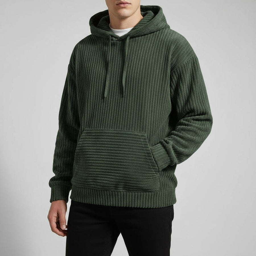 Calvin Corduroy Hoodie in Emerald