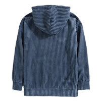 Calvin Corduroy Hoodie in Navy Blue