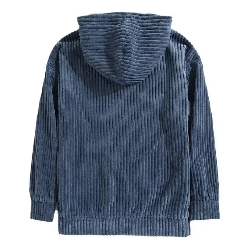 Calvin Corduroy Hoodie in Navy Blue