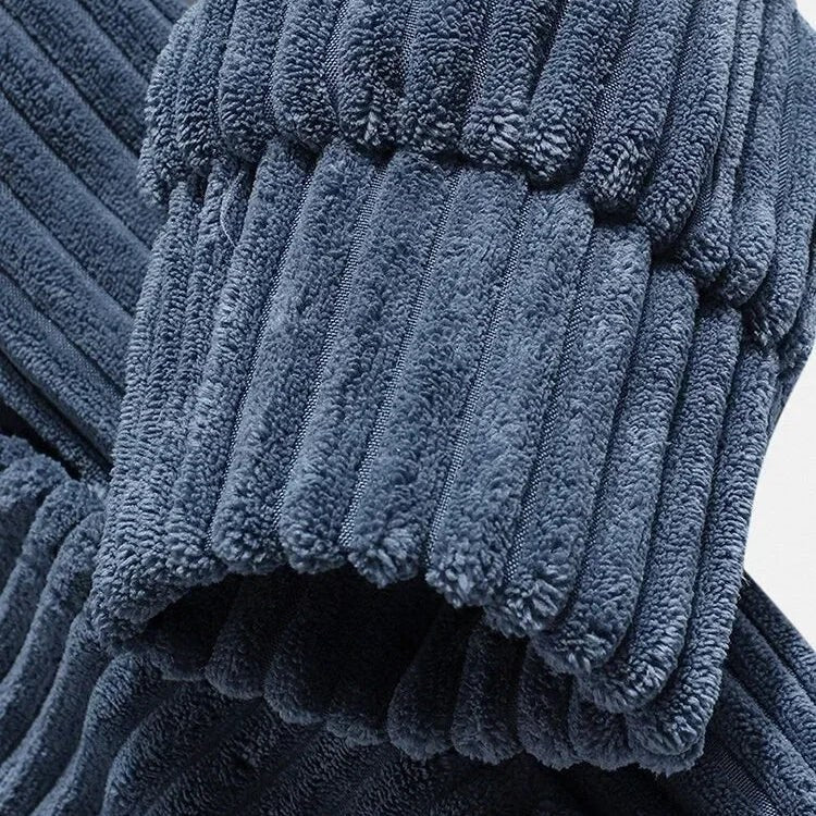 Calvin Corduroy Hoodie in Navy Blue
