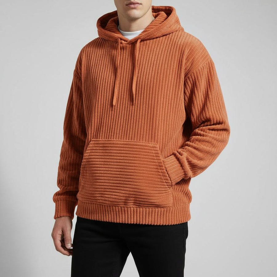 Calvin Corduroy Hoodie in Orange