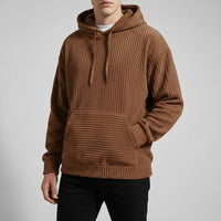Calvin Corduroy Hoodie in Sienna Brown