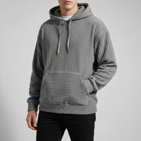 Calvin Corduroy Hoodie in Slate Gray