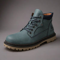 Calvin Genuine Leather Boot in Blue Green