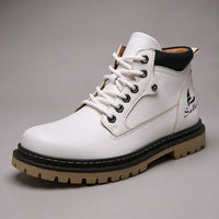Calvin Genuine Leather Boot in Ivory