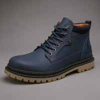 Calvin Genuine Leather Boot in Royal Blue