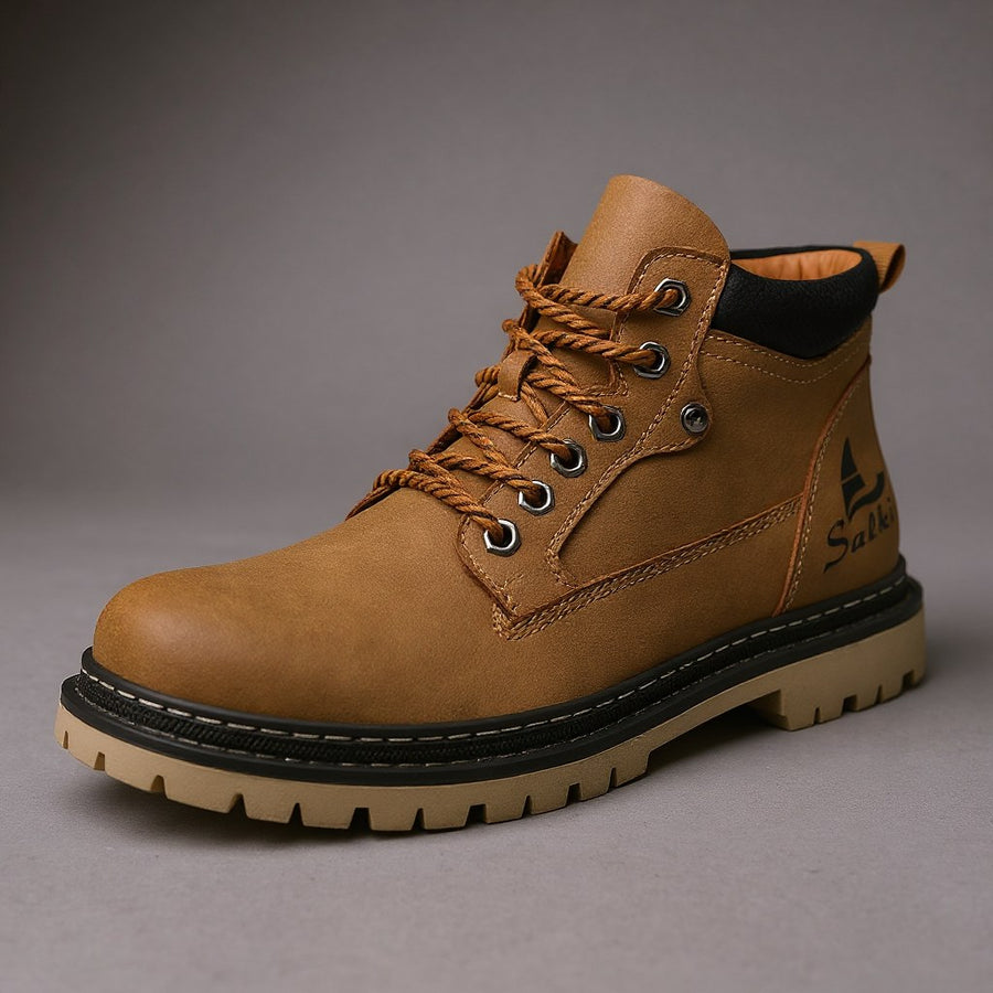 Calvin Genuine Leather Boot in Sienna Brown