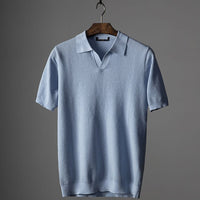 Calvin Knit Polo in Carolina Blue