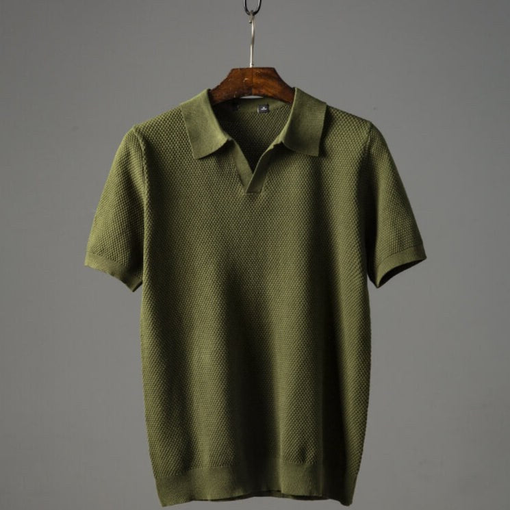 Calvin Knit Polo in Emerald