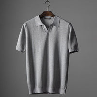 Calvin Knit Polo in Slate Gray