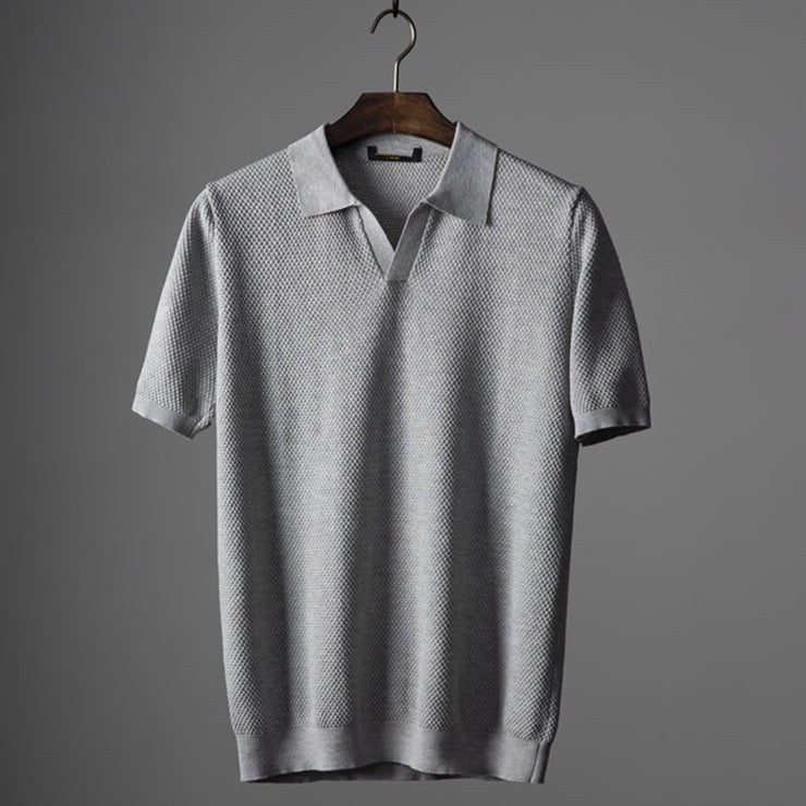 Calvin Knit Polo in Slate Gray