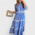 Cambria Women's Chain Print Tiered Midi Dress